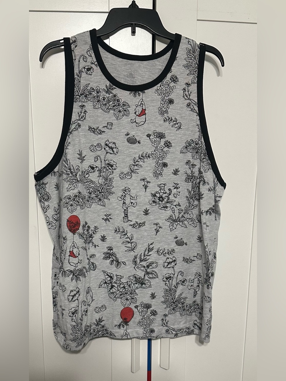 Disney Gray Tank Top with Black Trim and Red Accents